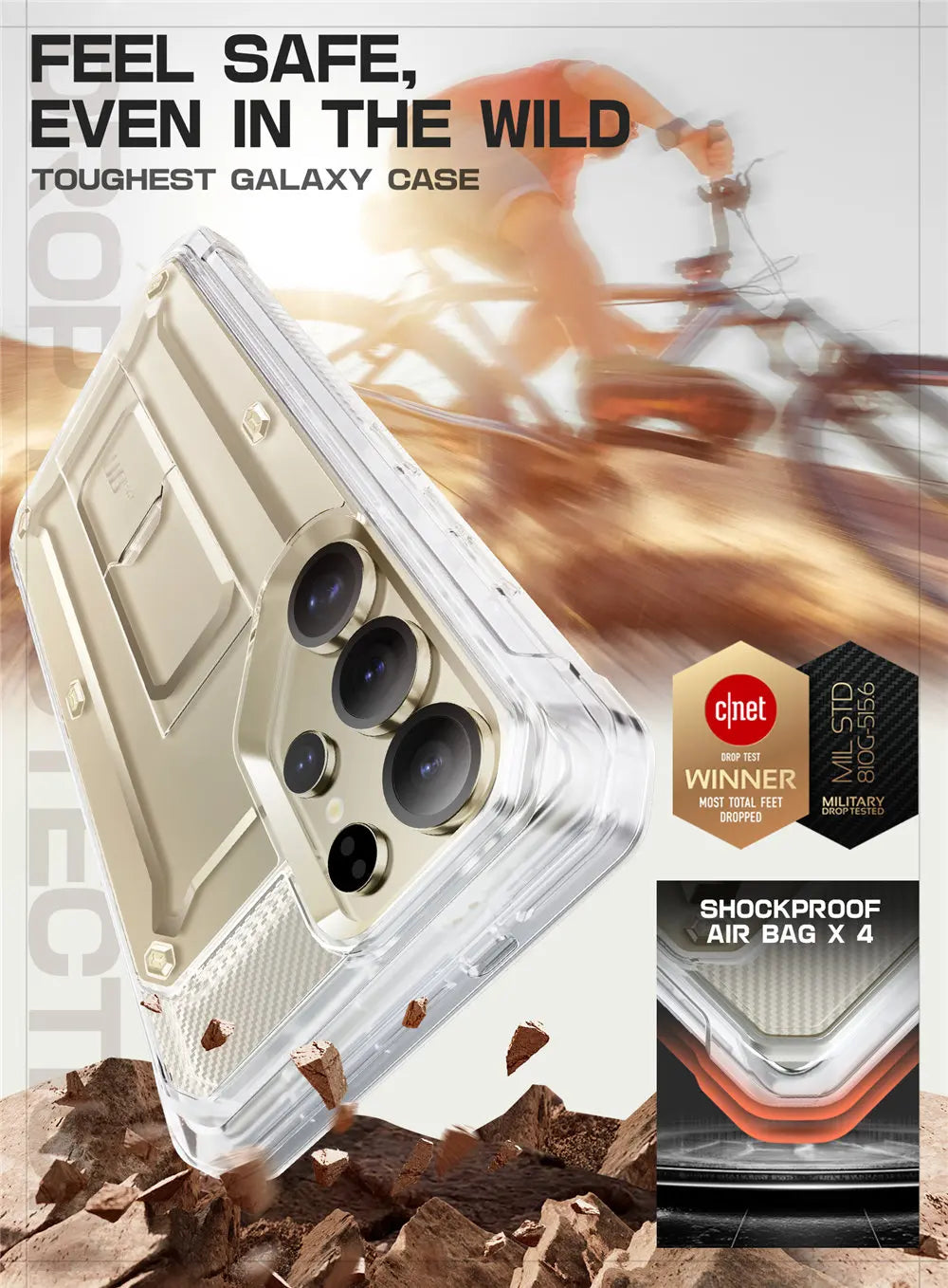 For Samsung Galaxy S25 Ultra Case UB Pro Full-Body Dual Layer Rugged Belt-Clip Phone Case with Built-in Screen Protector