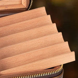 Leather Cigar Humidor with Cigar Lighter,Built-in Straight Cigar Cutter and Cigar Punch,Humidifier and Cedar Tray