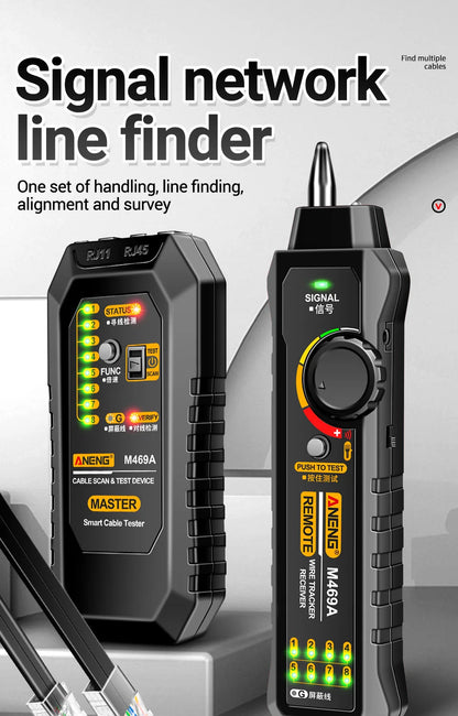 Network Line Tester Cable Finder RJ11 RJ45 Analyzer Test Tracker Receiver Telephone Line Networking Repair Tools