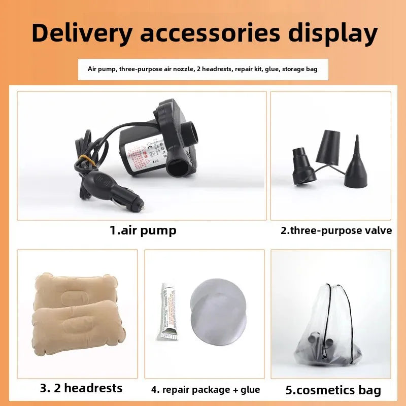 Inflatable Car Bed SUV Interior Rear Seat Sleeping Pad Travel Air Pad Car Accessories PVC Material