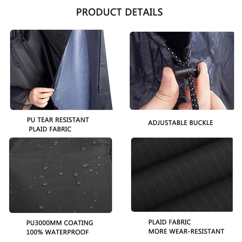 Raincoat Men Women Hooded Rain Poncho Halloween Outdoor Waterproof Rain Coat Multifunctional Rain Gear for Hiking Camping