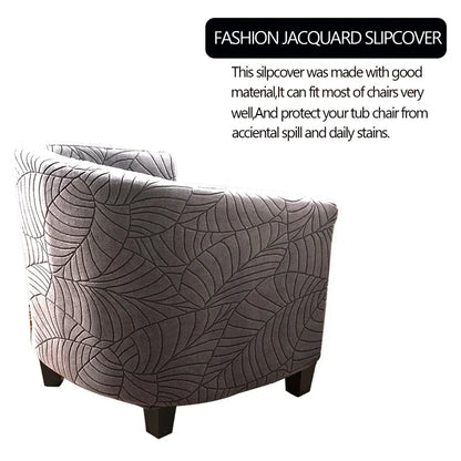 Tub Club Armchair Covers Leaves Jacquard Bar Chair Cover Solid Color Relax Single Sofa Slipcovers with Seat Cushion Cover Home