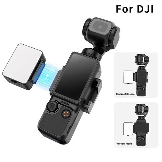Magnetic Mini LED Video Light for DJI Osmo Pocket 3 – Waterproof Vlogging & Live Streaming Light, 500mAh Rechargeable