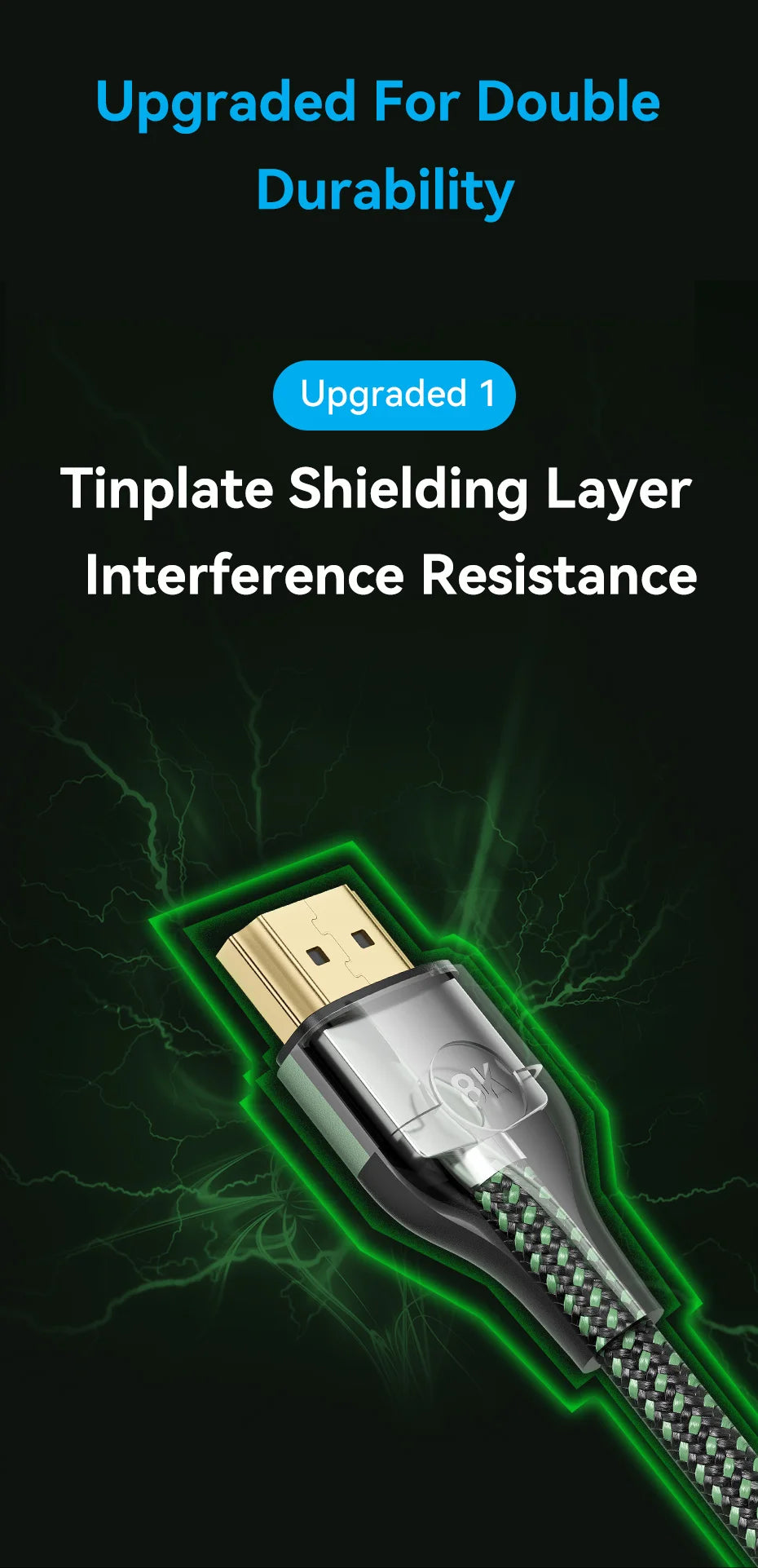 8K HDMI 2.1 Cable for Xiaomi TV Box PS5 48Gbps 8K/60Hz 4K/120Hz HDMI Cable HDR10+ HDCP2.2 for PS4 HDMI Splitter 8K HDMI