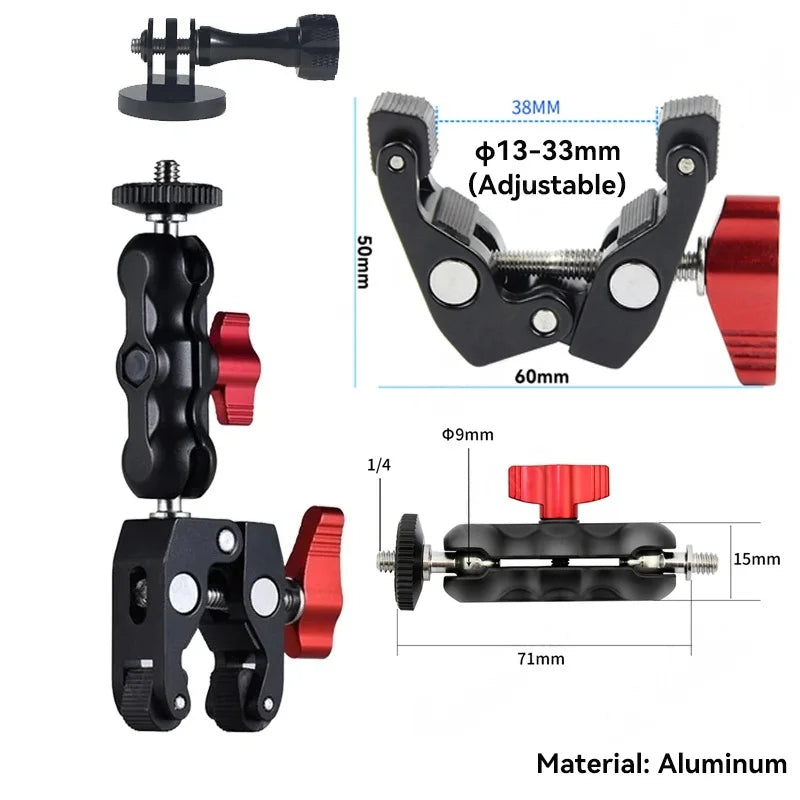 Action Camera Bicycle Motorcycle Handlebar Mount Selfie Stick Bracket