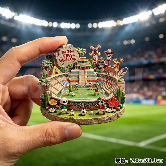 2026 Football Metal Fridge Magnet Soccer Fan Souvenir Home Decor