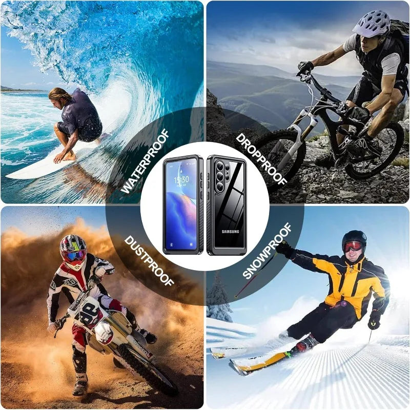 IP68 Waterproof Full Body Case for Samsung Galaxy S26 Ultra / S25 / S24 Ultra / Plus  – Shockproof Underwater Diving Protective Cover