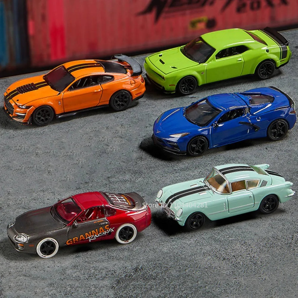 1:64 Scale JDM Corvette GT500 Firebird Daytona Stardust Alloy Diecast Models Toys Series Miniature Cars for 's Toy Gifts