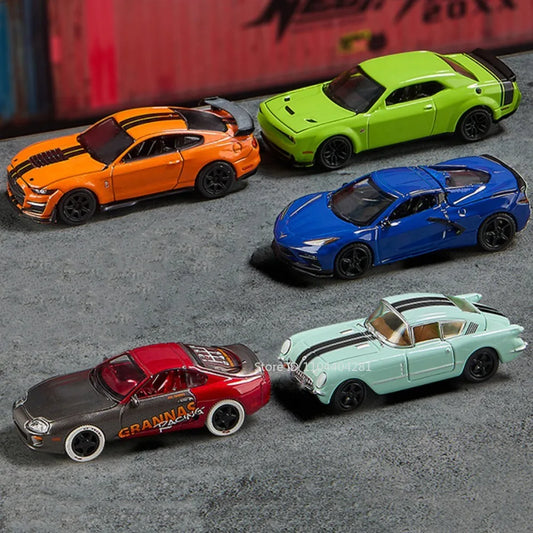 1:64 Scale JDM Corvette GT500 Firebird Daytona Stardust Alloy Diecast Models Toys Series Miniature Cars for 's Toy Gifts