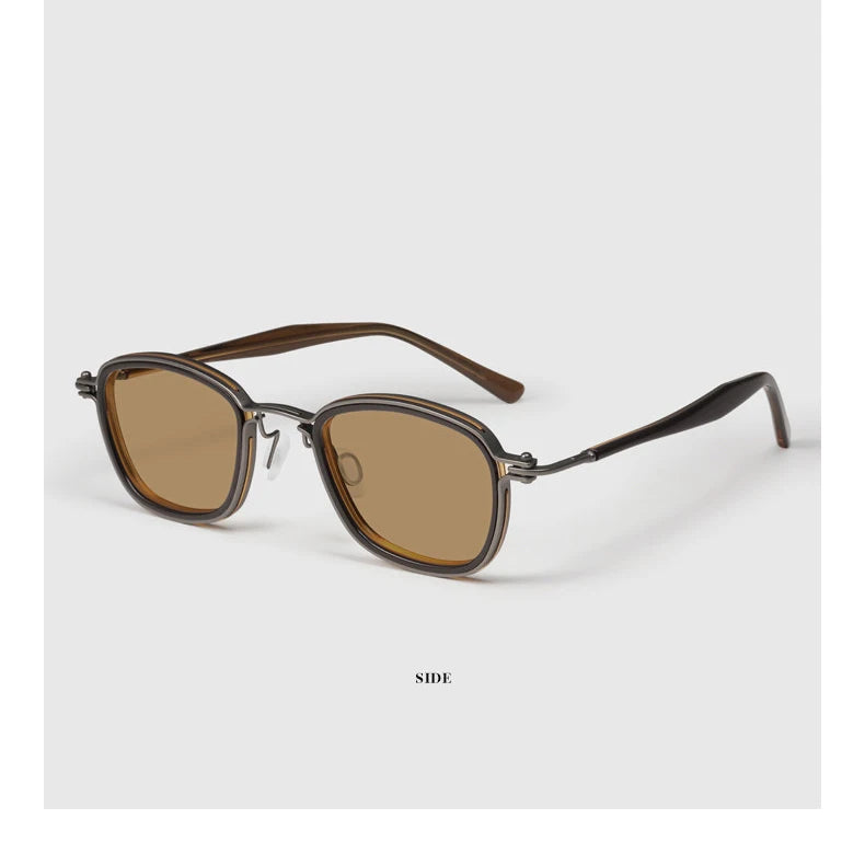 Vintage Square Titanium Acetate Eyeglasses Frame