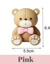 1 Set Brown Bear Cake Toppers  2-4cm White Balls Boho Teddy Bear Cake Topper for Birthday  Shower Cupcake Cake Decoration