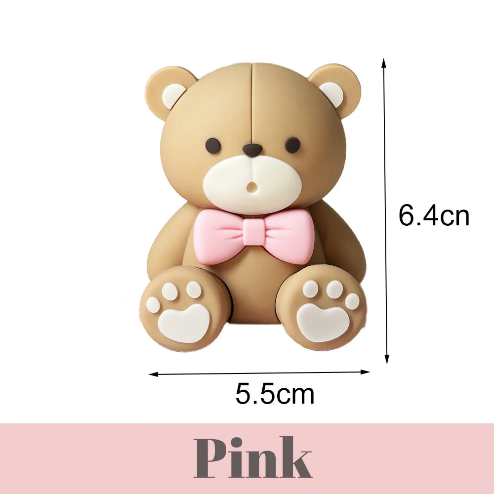 1 Set Brown Bear Cake Toppers  2-4cm White Balls Boho Teddy Bear Cake Topper for Birthday  Shower Cupcake Cake Decoration