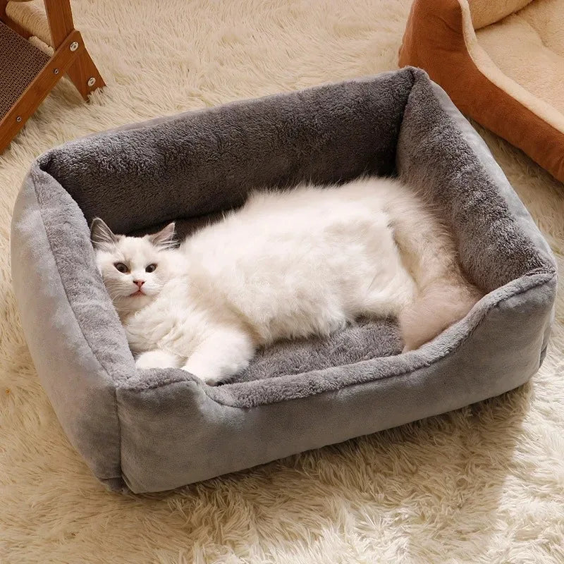 Warm Plush Pet House Bed for Cats and Small Dogs