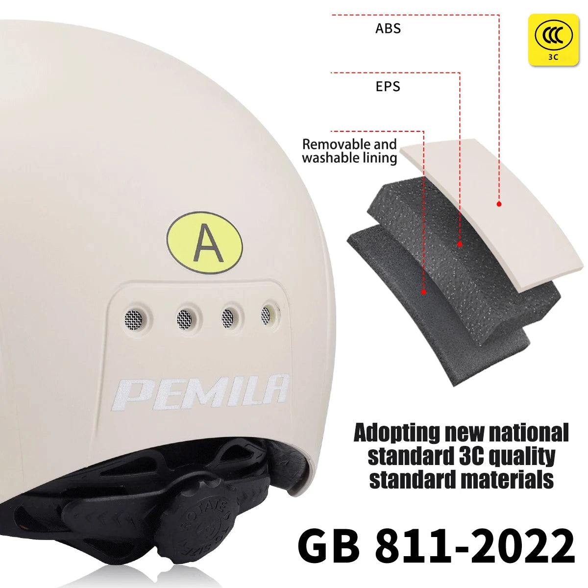 Adult Cycling Helmet With Goggles Ear Protection And Removable Lining