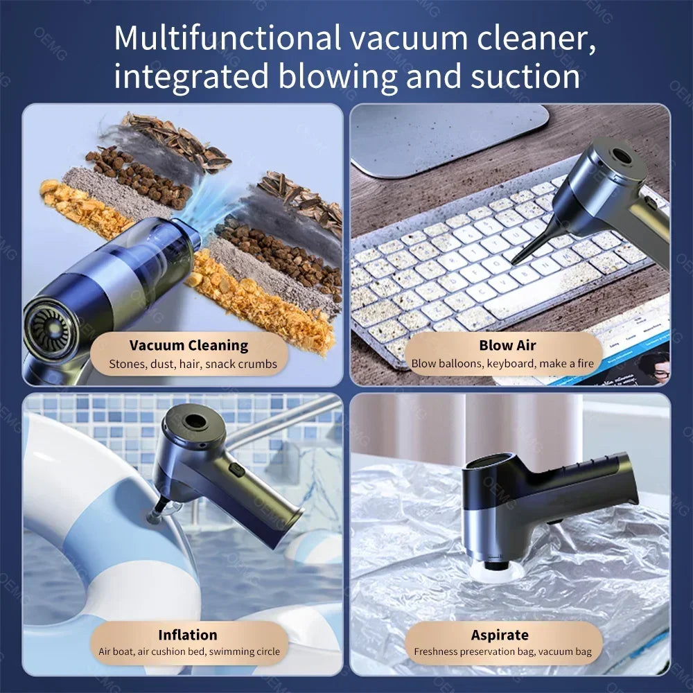 Car Vacuum Cleaner 150000000PA Powerful Wire Vacuum Cleaner Strong Suction Car Cleaner Keyboard Home Appliance