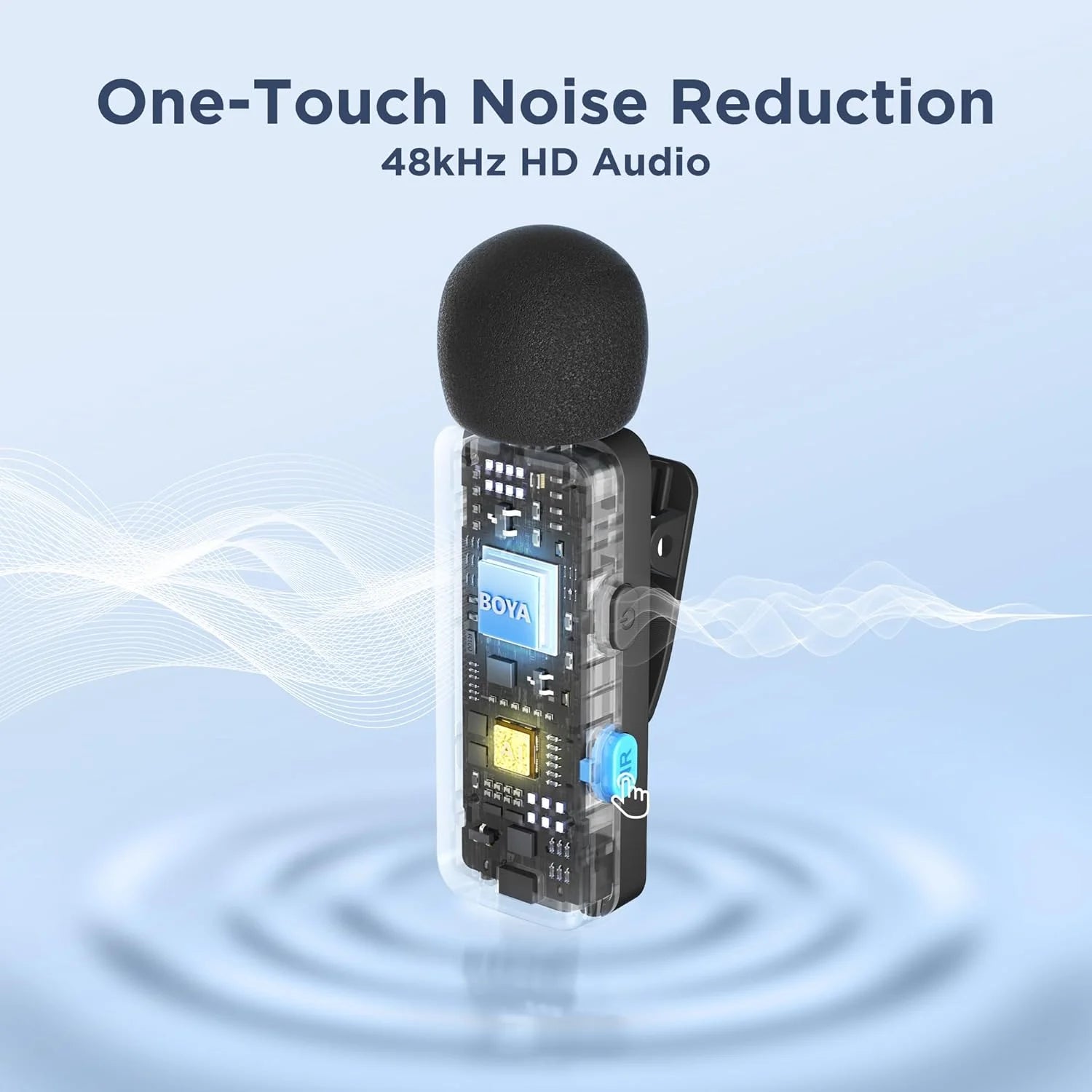 BY-V4 Wireless Lavalier Microphone for iPhone 15/16 Series Type C Smartphone 4-Channel Lapel Mic for Youtube Recording Vlog