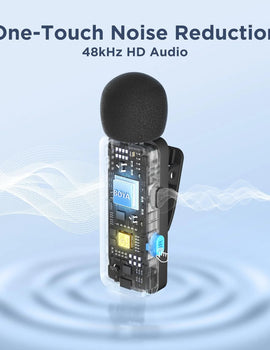 BY-V4 Wireless Lavalier Microphone for iPhone 15/16 Series Type C Smartphone 4-Channel Lapel Mic for Youtube Recording Vlog