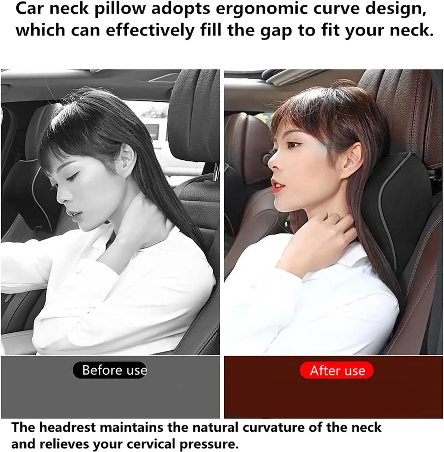 Car Headrest Neck Pillow Auto Car Neck Cushion Memory Foam Breathable Head Support Neck Rest Protector Automobiles Interior