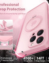 360° Rotatable Stand Case for iPhone 16 Pro Max Camera Lens Drop Protection Shockproof Slim Magnetic MagSafe Phone Case Pink