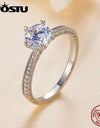 Sparkling 1ct D VVS1 Moissanite Promised Rings For Women 925 Sterling Silver 18k White Gold Engagement Rings