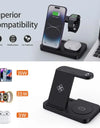 4 in 1 Foldable Wireless Charging Station For iPhone 16 15 14 13 12 Apple Watch 7/6 For Samsung Galaxy Watch Chargers 4/3