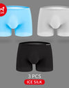 3-Pack Ultra-Thin 120S Ice Silk Men’s Breathable Boxer Shorts