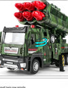 1:32 Ladder Truck Water Tanker Military Missile Rocket Launcher Trucks Model Toy Car Metal Diecast Sound Light Models Boys Gifts