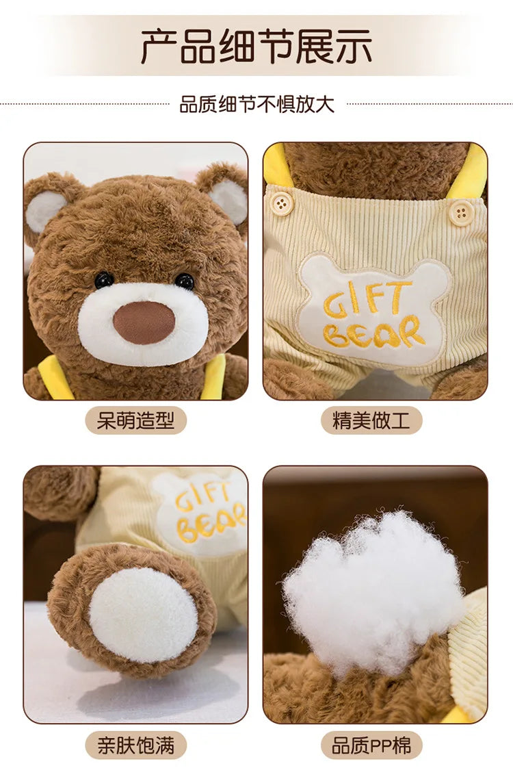 Kawaii Plush Teddy Bear Sitting Posture Stuffed Doll Soft Cute Cuddly Toy for Kids Birthday Xmas Gift Large Small Size Wholesale