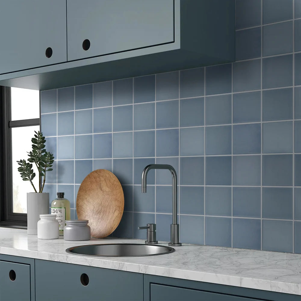 10pcs 3D Tile Stickers, Self-adhesive Green Tile Backsplash for Kitchen Bathroom, Waterproof, Matt, 30 x 30cm, Interior Wall Decor