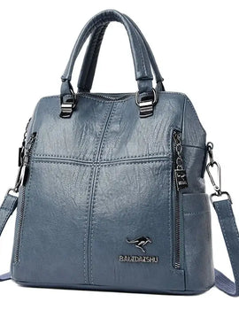 Leather Backpack Women Shoulder Bags Multi function Travel Backpack School Bags Bagpack