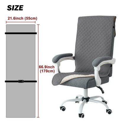 Office Chair Cover Anti-slip Long Boss Office Chairs Pad 1piece with Elastic Strap Swivel Computer Dust Armchair Slipcover