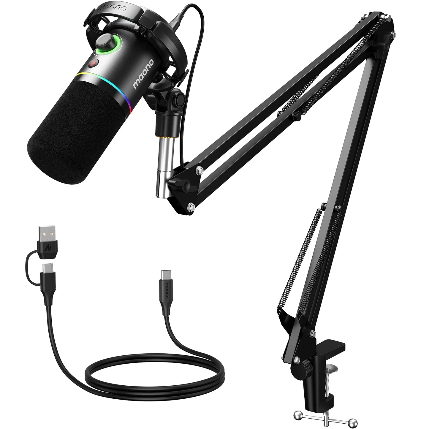 PD200XS Dynamic Microphone XLR/USB Dual mode Dynamic Mic Podcast Mic with Maonolink Software and Gain Knob for Recording