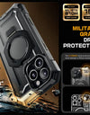 For iPhone 16 Pro Max Case with Camera Control Capture Button UB Grip Heavy Duty Rugged Magnetic Phone Case with Stand