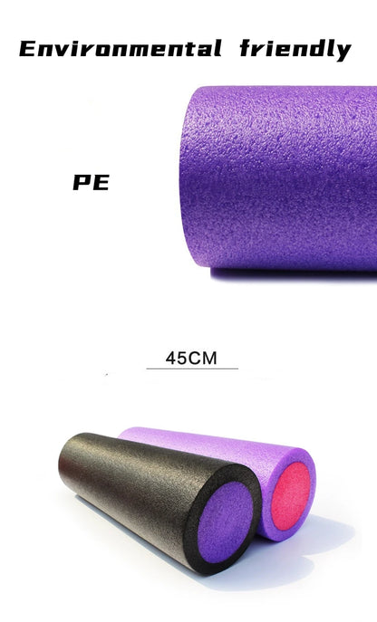 45x15cm PE Yoga Column Fitness Yoga Muscle Relaxation Roller Massage Stick Solid Foam Roller