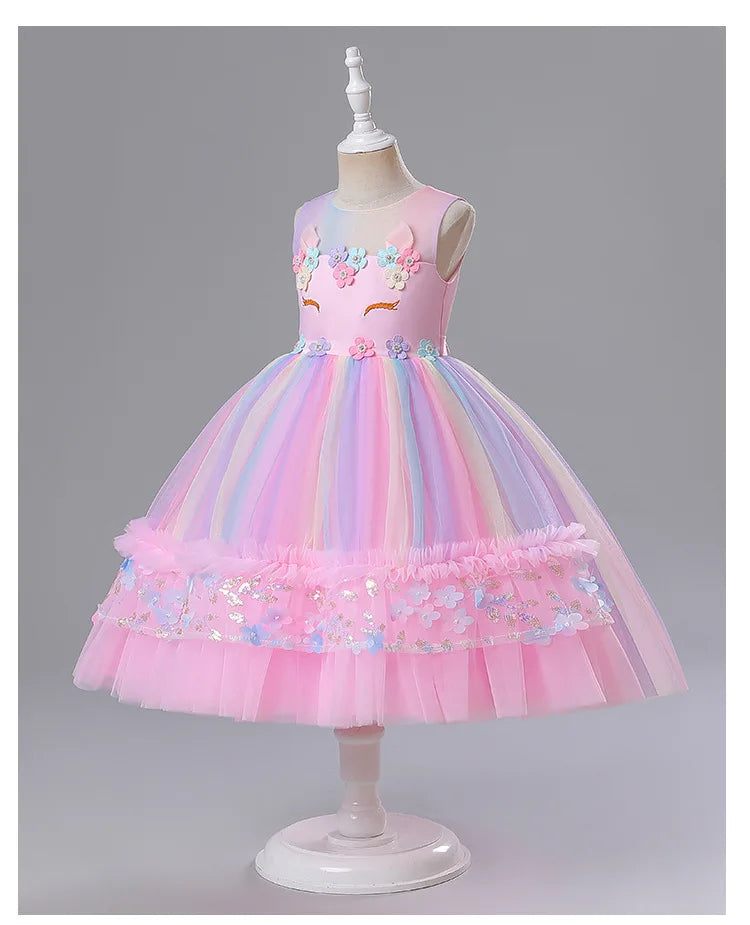 Unicorn Princess Tutu Dress Pink Birthday Party Costume