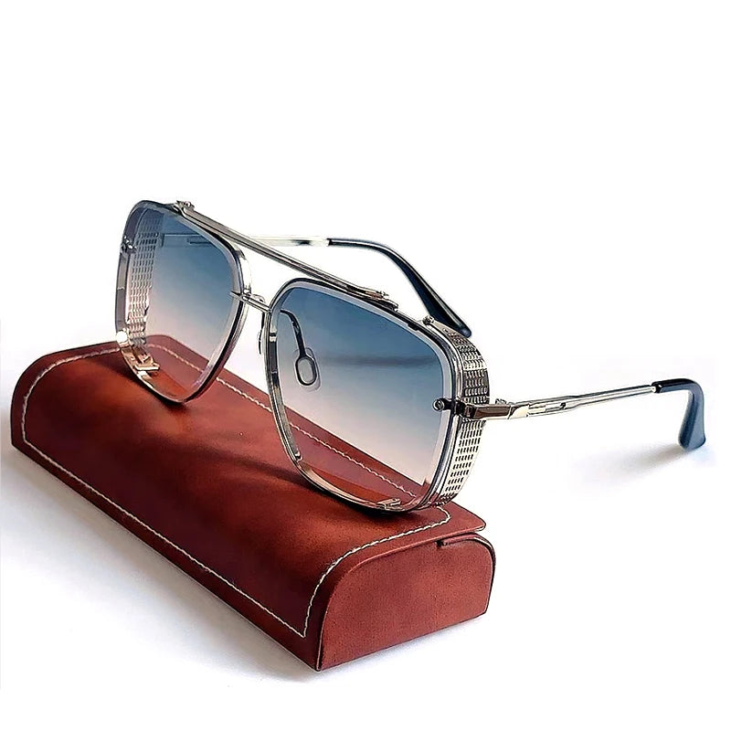 Vintage Steampunk Square Sunglasses With UV400 Protection