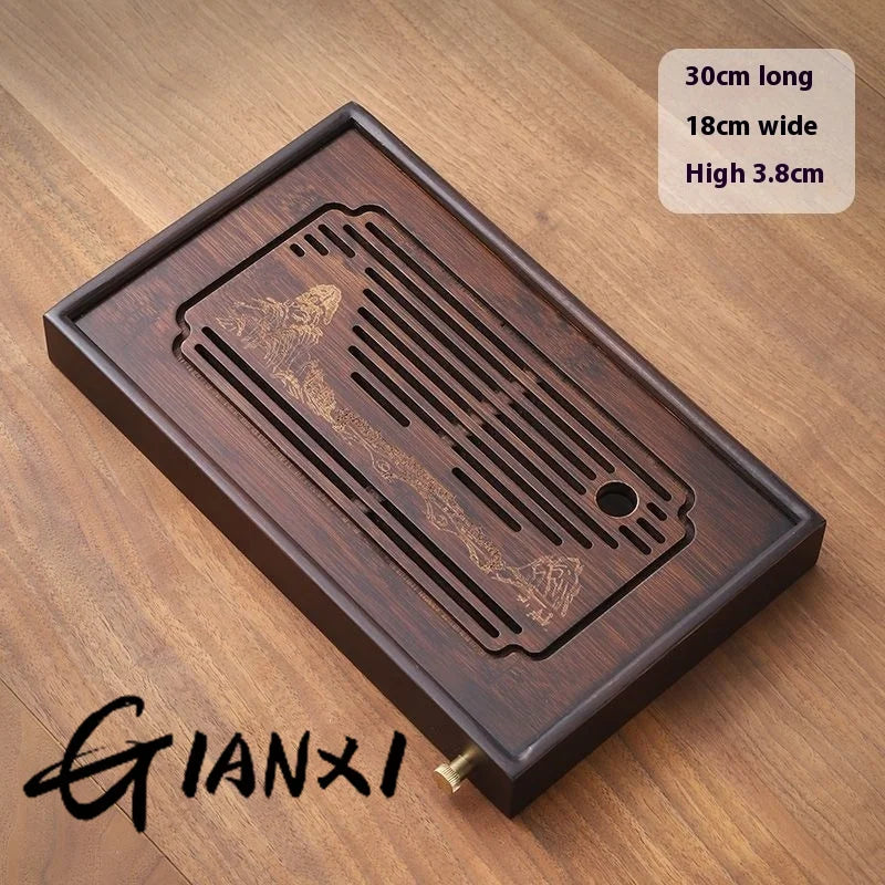 Jiangshan Tea Tray Household Small Drain Tea Table Bamboo Tea Tray Kung Fu Tea Set Accessories Tea Sea Dry Brewing Table