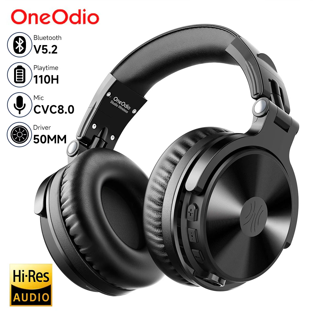 Pro-C Bluetooth Wireless Headphones With Mic 110Hr Hi-Res Over Ear Bluetooth 5.2 Headset Earphone For Phone PC Sports