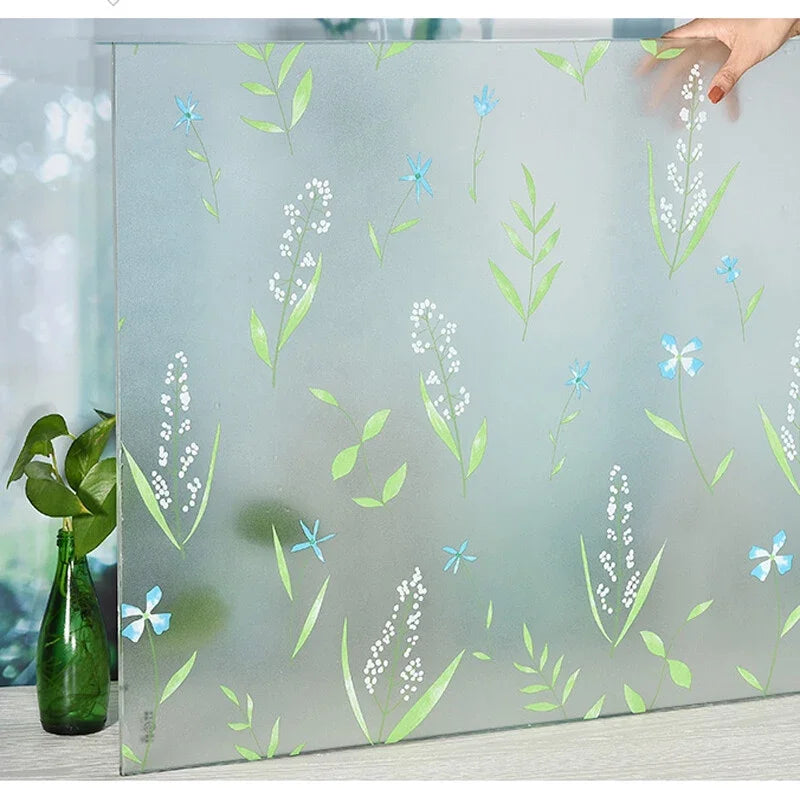 Frosted Window Film Privacy Opaque Window Stickers Self Adhesive Glass Vinyl Film for Kitchen Bathroom Office Matte Glass Stain