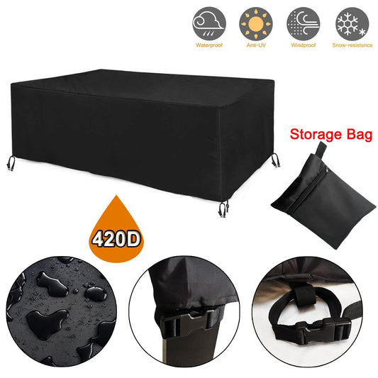 Heavy Duty Waterproof Patio Furniture Cover 420D Outdoor Garden Sofa Table Chair Rain Snow UV Protector