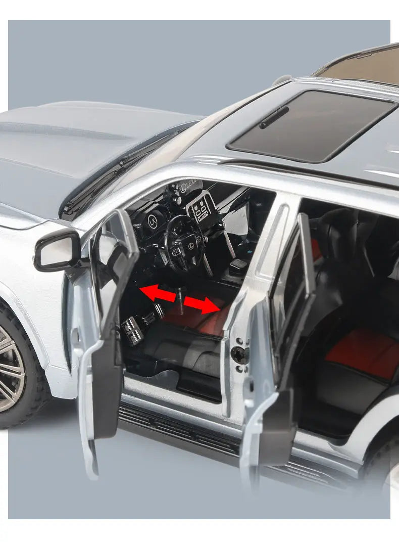 1:24 Lexus LX600 SUV Metal Model Car Toys Alloy Diecast Simulation Offroad Vehicles Sound And Light Cars