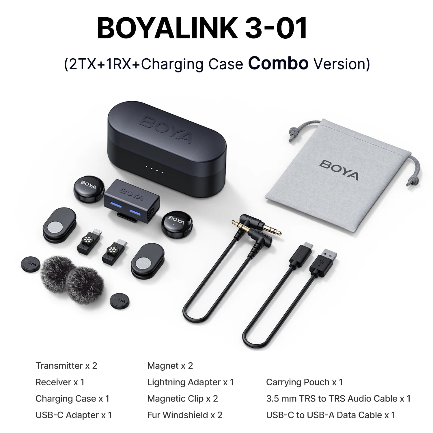 LINK 3 Wireless Lavalier Microphone for iPhone 15/16 Type-C Devices AI Noise Cancellation Lapel Mic for Video Recording