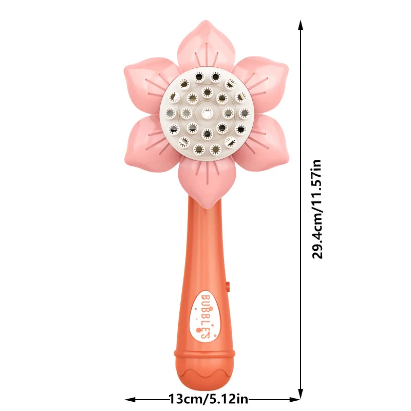 Children's Sunflower Bubble Toy Handheld Bubble Boy Girl Outdoor Gift Toy (excluding Bubble Liquid And Battery)