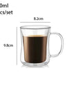 200ml Double Wall Glass Coffee Mug Heat-resistant Espresso Cup Thermo Insulated Cup For Latte Cappuccino Tea Drinkware Set