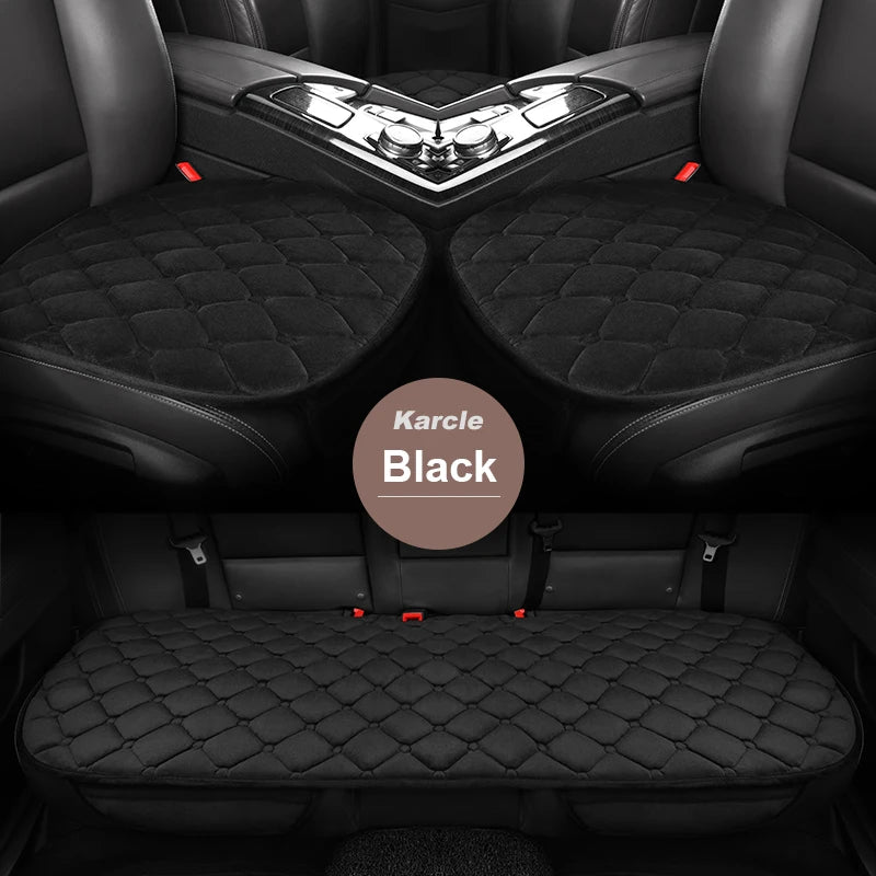 Plush Winter Car Seat Cover Warm Flocking Cloth Seat Cushion