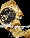 Quartz Watch Waterproof Big Sport Wristwatches Stainless Steel Date