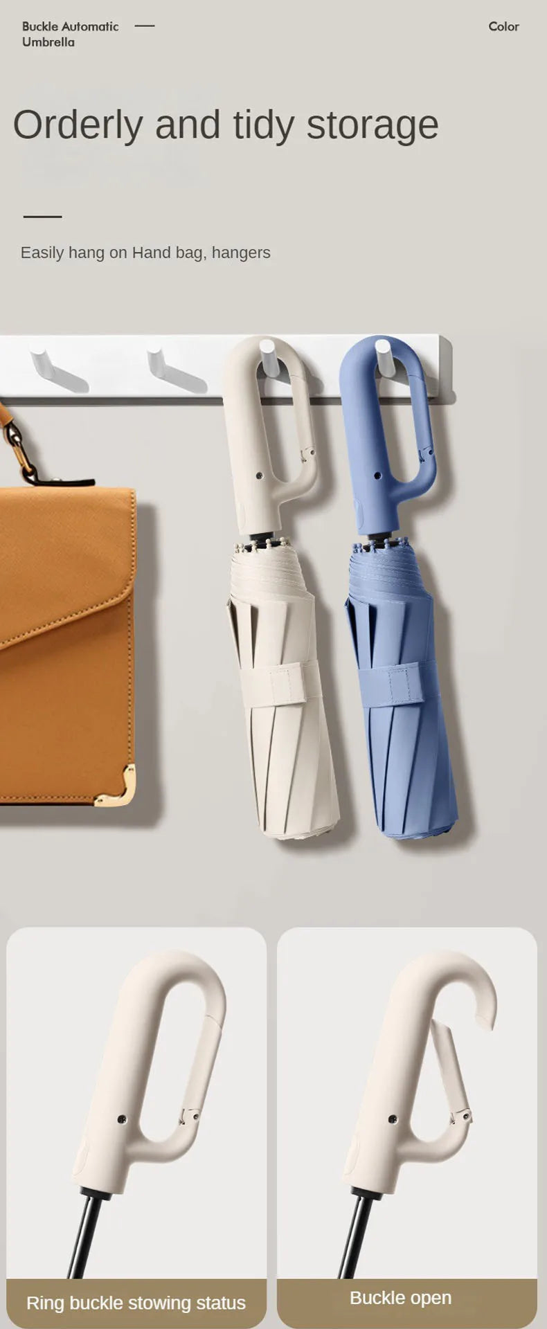 Extra Large 10 Bone Fully Automatic Wind Resistant Folding Umbrella