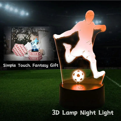 USB 3D Light Acrylic Football Decoration LED Night Lamp For Kids Bedroom Bedside Indoor Lighting Gift Desktop Ornaments