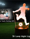 USB 3D Light Acrylic Football Decoration LED Night Lamp For Kids Bedroom Bedside Indoor Lighting Gift Desktop Ornaments
