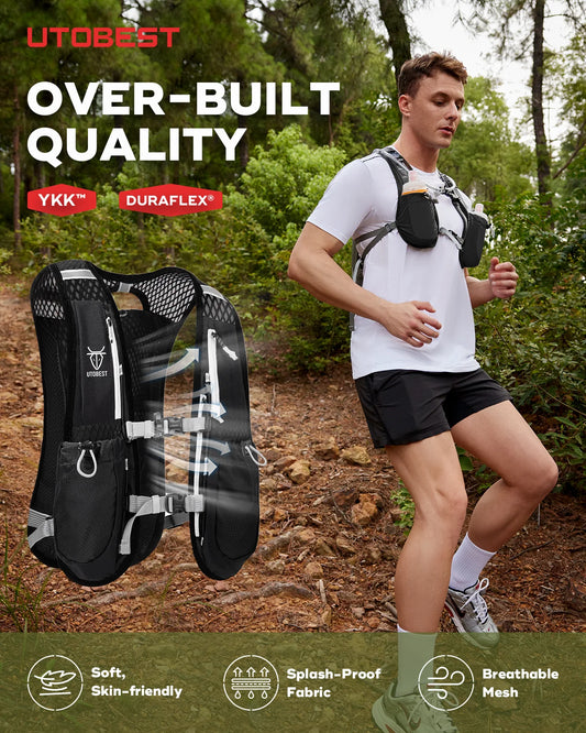 Trail Running Backpack 5L Ultra Lightweight Hydration Vest Breathable Functional Pack for Marathon Cycling Hiking